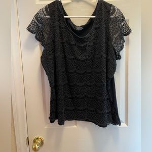 **SOLD** Black Lace Overlay Top